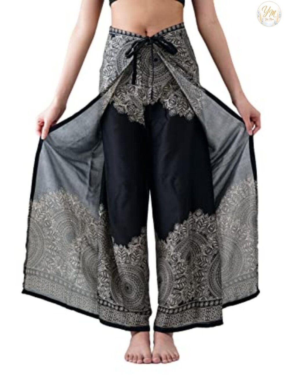 Wrap Palazzo Pants Wide Leg Boho Hippie Plus Size Yoga